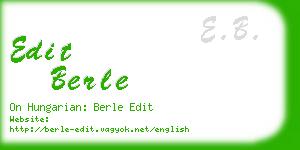 edit berle business card